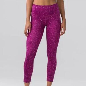 Women Lululemon High Times Pant 25" Paradise Geo Regal Plum Multi Size 6